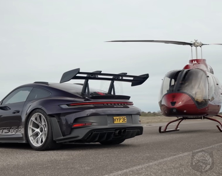 WATCH Twin Turbo Porsche 911 GT3 Takes On A Helicopter In A Crazy Drag Race